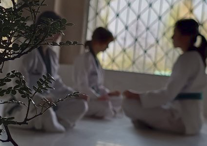 Тхеквондистки роблять медитацію